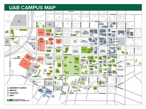 Map Of Uab Campus - Tourist Map Of English