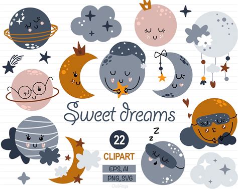 Moon Clipart, Good Night SVG, Moon PNG, Sweet Dreams, Planet Clipart ...