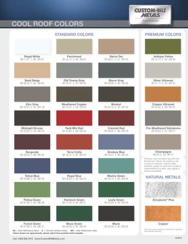 Standing_Seam_Roofing_Color_Chart - Custom-Bilt Metals - PDF Catalogs ...