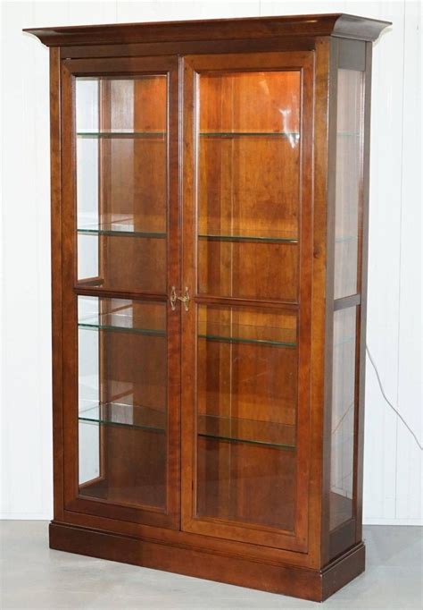 Stunning Grange Solid Cherry Wood Glass Display Cabinet with Lights ...