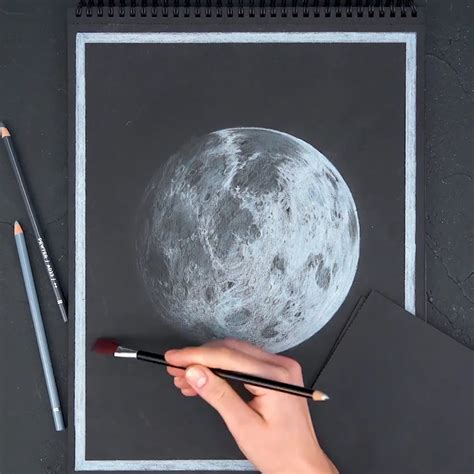 How to Make a Moon Drawing on Black Paper | ARTEZA