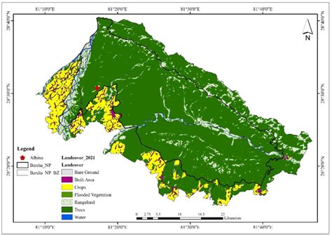 Map of Bardia National Park and its Buffer Zone of Nepal with Landcover ...