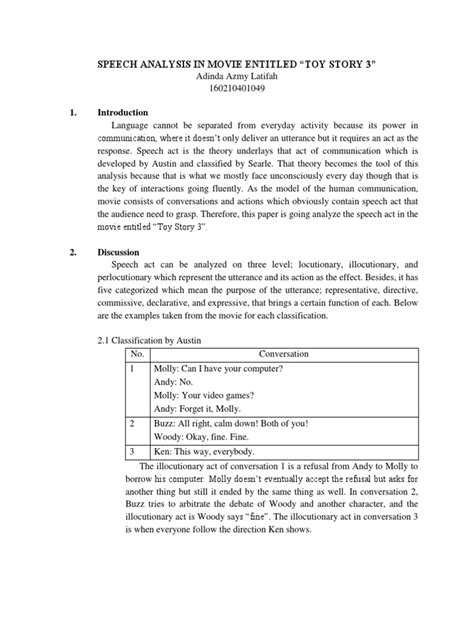 Toy Story 3 - Discourse Analysis | PDF | Human Communication ...