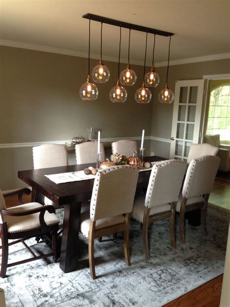 glass pendant lights over dining table on a budget at light wood dining ...