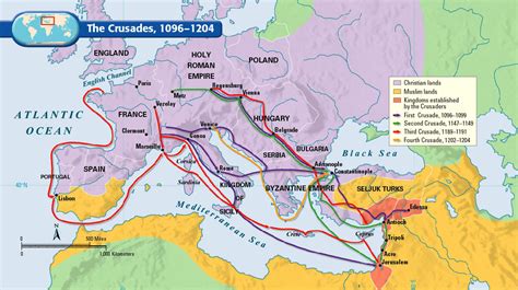 Map of The Crusades, 1096-1204 The Crusades were... - Maps on the Web