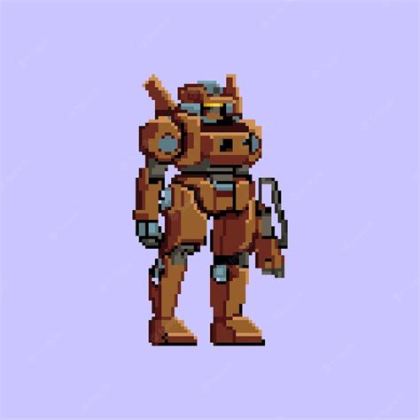 Premium Vector | Pixel art robot character