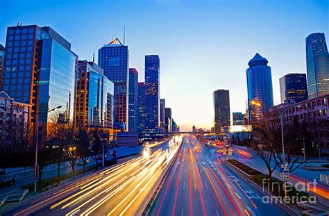 Beijing Skyline at night Photograph by Fototrav Print - Fine Art America