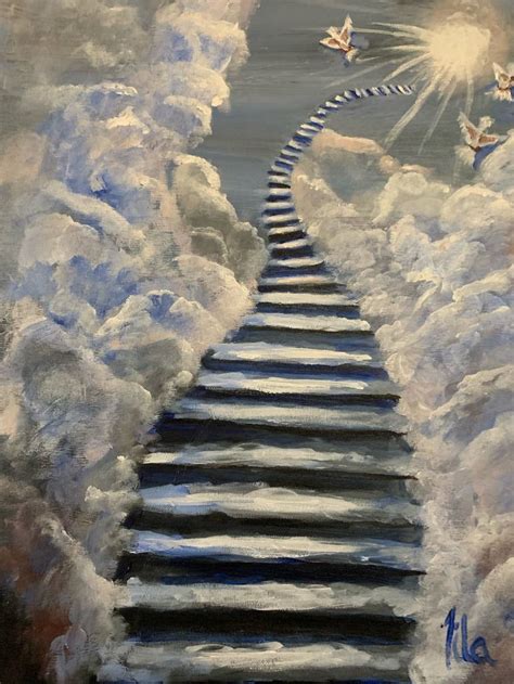 Stairway to Heaven Painting by Burnett Tila | Saatchi Art