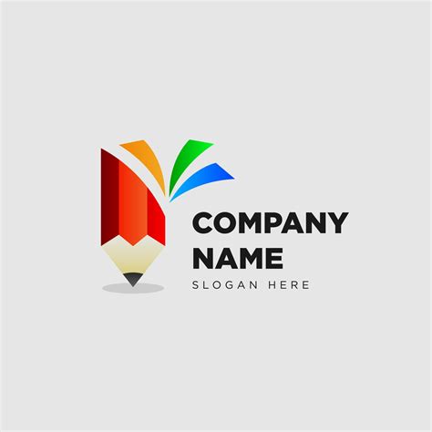 Book and pencil Logo Template in modern style 6098538 Vector Art at ...