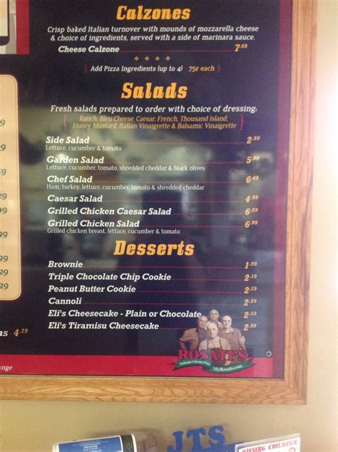 Menu at Rosati's Pizza of Lakemoor pizzeria, Lakemoor, IL-120