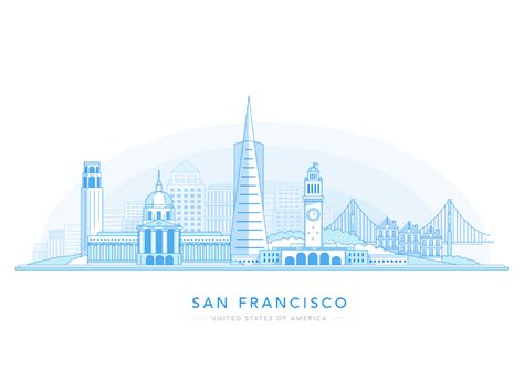 San Francisco Skyline by Al Power™ on Dribbble Skyline Design ...