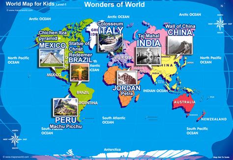 Seven Wonders Map for Kids