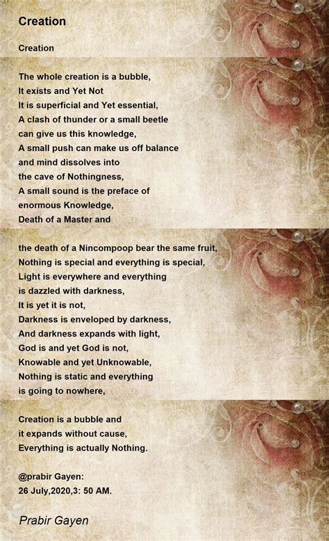 Creation - Creation Poem by Prabir Gayen