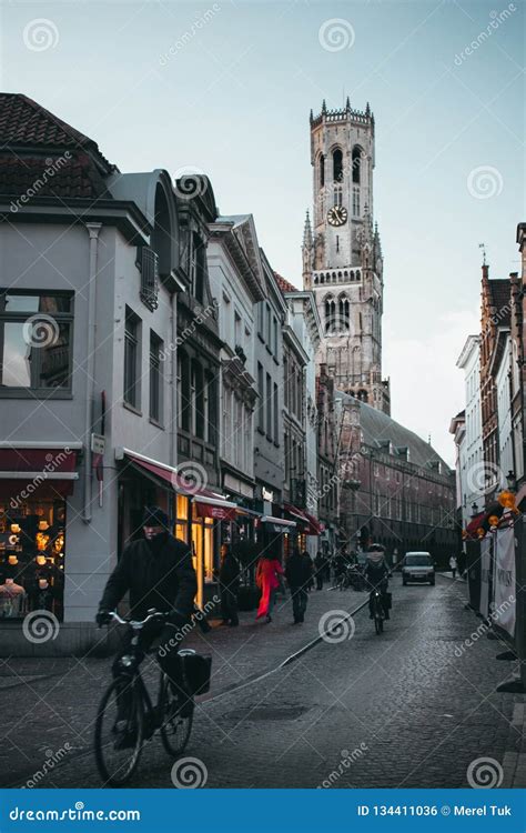 Bruges Belgium February 2018 in the Winter Editorial Photo - Image of ...