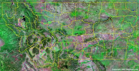 Counties In Montana Map | World Map Gray