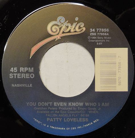 Patty Loveless - You Don't Even Know Who I Am (1994, Vinyl) | Discogs