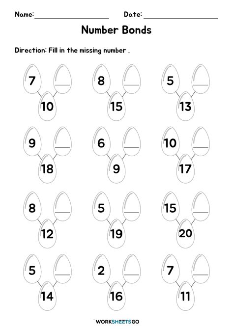 Number Bonds Worksheets | WorksheetsGO