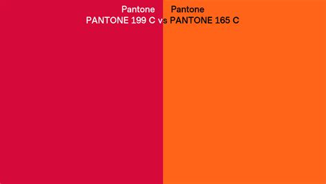 Pantone 199 C vs PANTONE 165 C side by side comparison