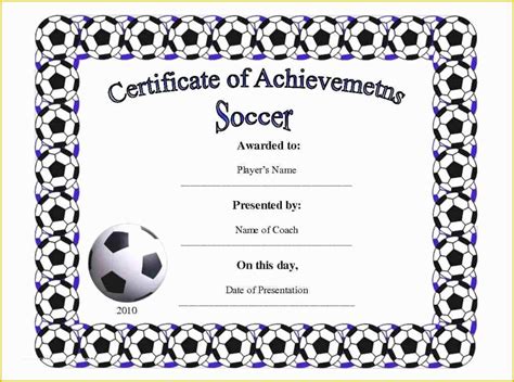 Soccer Award Certificate Templates Free Of Free Printable Football ...