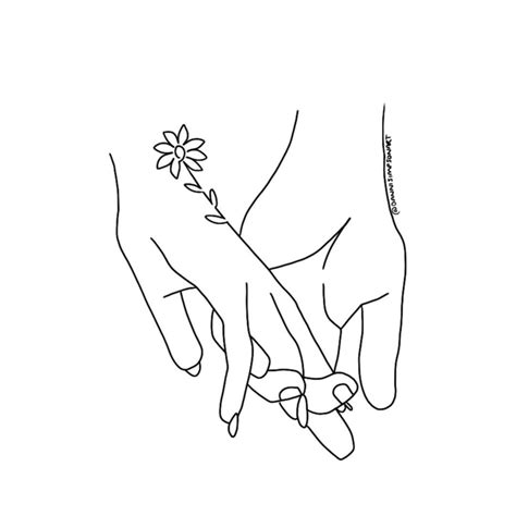 Holding Hands | Minimalist Line Art