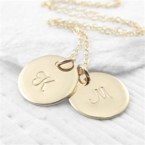 14k Gold Monogram Necklace Personalized | semashow.com