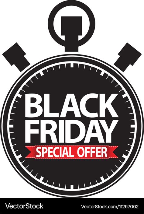 Black friday special offer stopwatch icon Vector Image