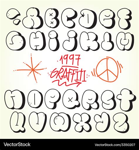 Graffiti Bubble Letter T