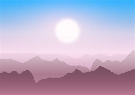 Mountain landscape at sunset 678997 Vector Art at Vecteezy