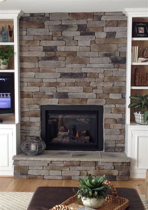 How to Create the Stacked Stone Fireplace Look on a Budget | Stone ...