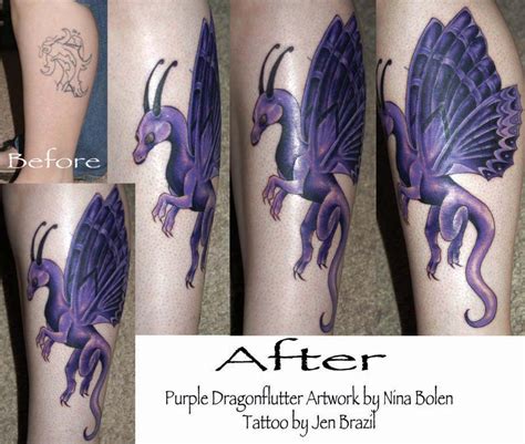 Purple Dragon Flutter Tattoo by The-GoblinQueen on DeviantArt