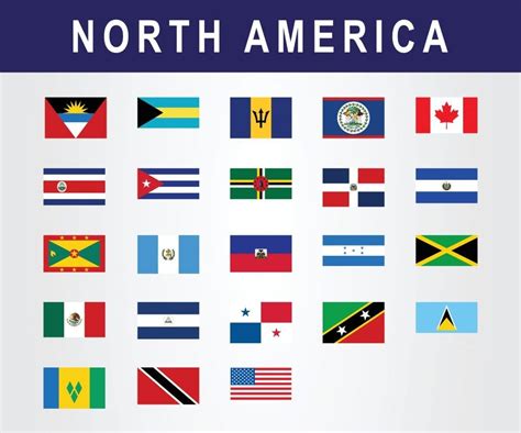 Map of North America and North America Countries Flags - Best Hotels Home