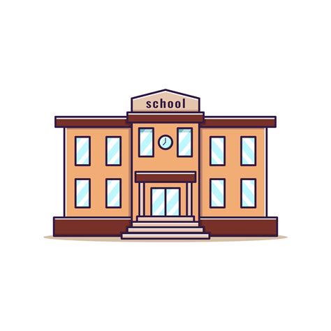 School building cartoon style vector illustration 3674638 Vector Art at ...