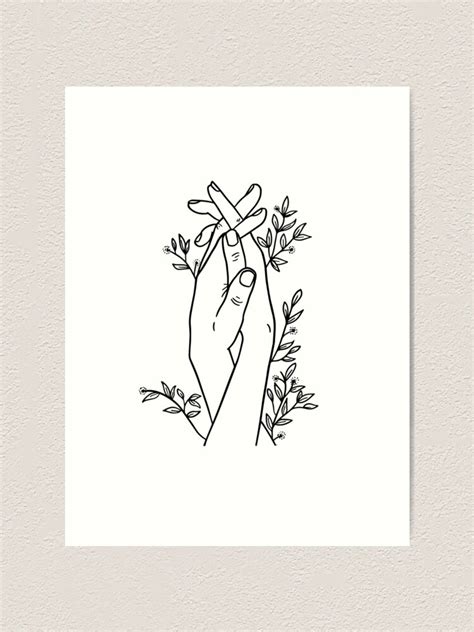 "Hands Holding Minimal Line Art Art" Art Print for Sale by ...