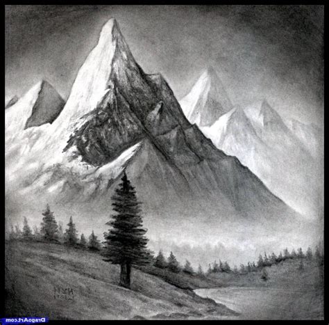 Mountain Landscape Drawing at PaintingValley.com | Explore collection ...