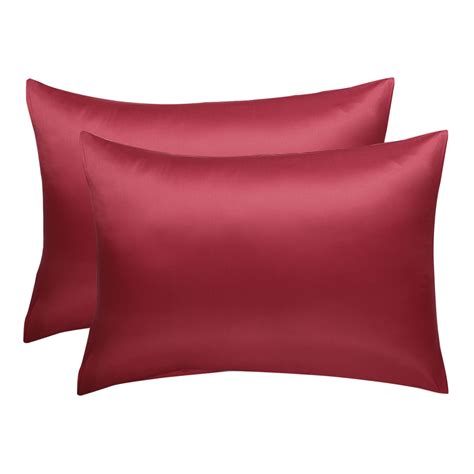 Set of 2 Luxury Satin Pillowcase Cool Silky Queen Size Pillow Slip Case ...