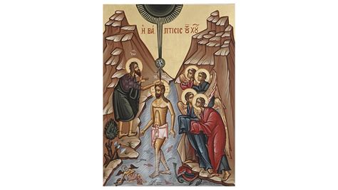 The Baptism of Jesus Icon, Jesus Baptism Icon, Baptism of Jesus Christ ...