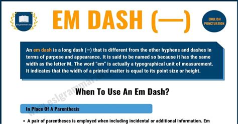 What is An Em Dash & When to Use It? | Punctuation Marks - ESL Grammar