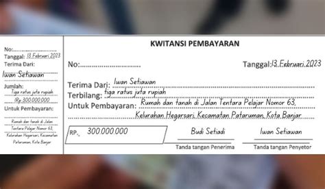 Contoh Kwitansi Jual Beli Rumah, 6 Hal Ini Wajib Ada