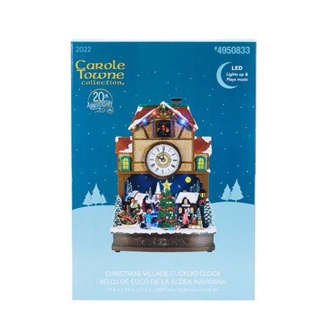 Carole Towne Christmas Village Cuckoo Clock Lighted Musical Village ...