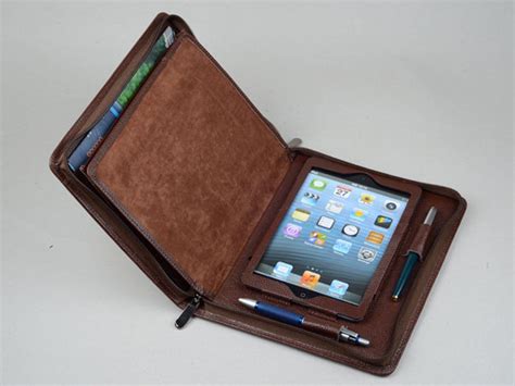 IPad Mini Leather Business Portfolio Case With Notepad With iPhone ...