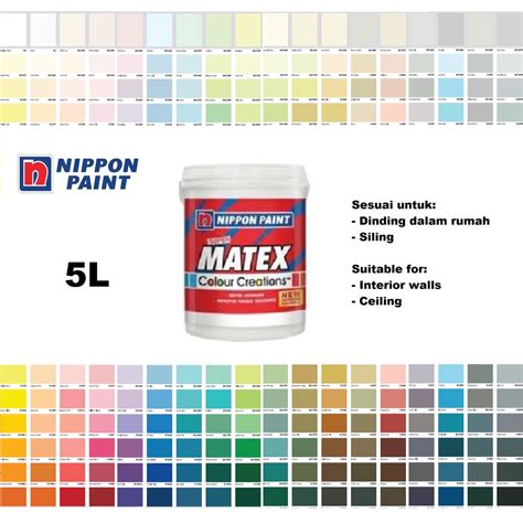 5L NIPPON Paint Super Matex Colour Creations Interior Wall (White/Putih ...