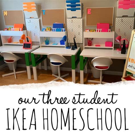 IKEA Homeschool Classroom with Colorful Student Desks