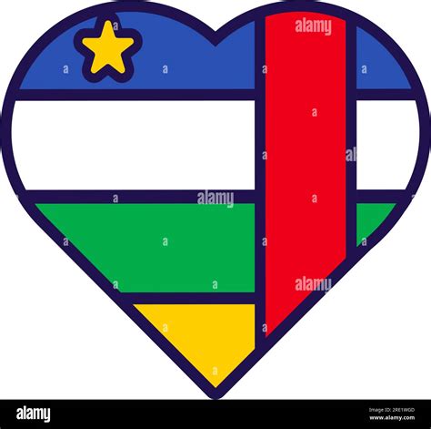 Patriot heart in national Central African republic flag colors. Festive ...