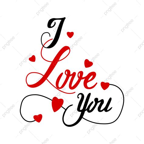 I Love You Vector Design Images, I Love You Text Lettering With Hearts ...