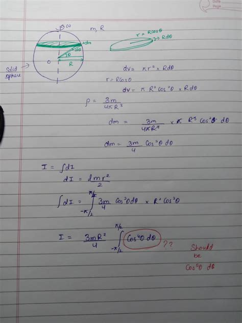 homework and exercises - Derivation of Moment of Inertia of a solid ...