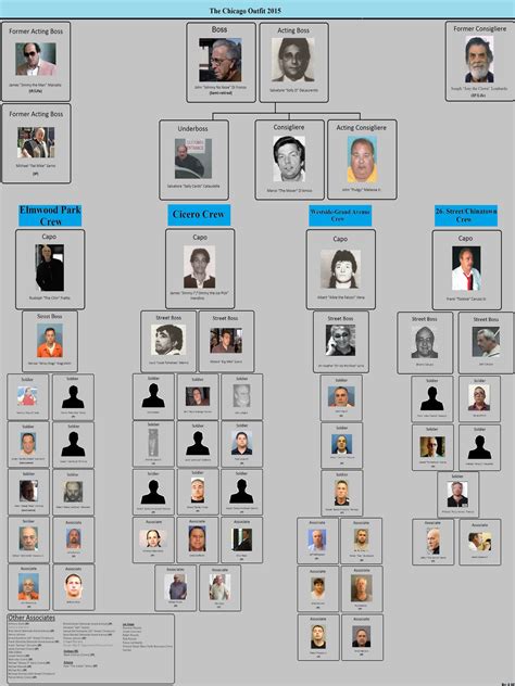 2015 Chart | Chicago outfit, Chicago mafia, Chicago mob