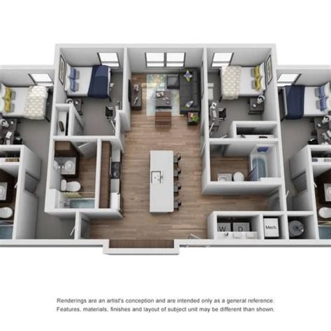 Floor Plans | The Yard | Studio, 1-5 Bedroom Apartments Ann Arbor in ...