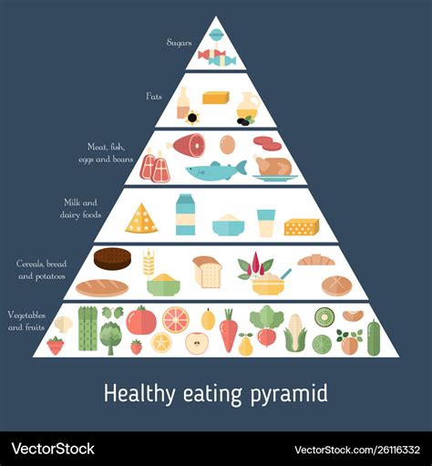 Food pyramid healthy eating infographic food Vector Image