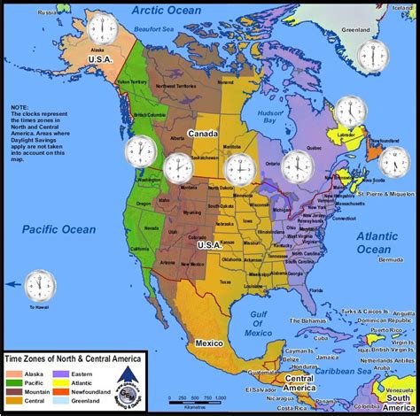 North_America_Time Zones.JPG (988×981) | Time zone map, Time zones, Map