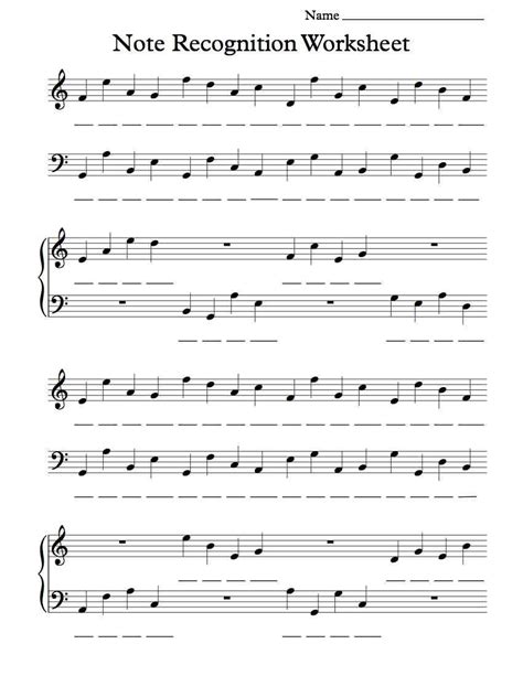 Free Piano Theory Worksheets